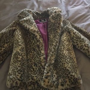 Faux léopard button up jacket. Blanc Noir brand.